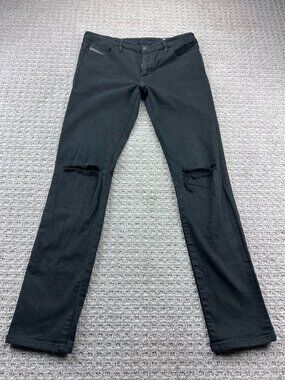 Diesel Industry Ripped Jeans Skinzee Women W32 - L32 Black Distressed Stretchy
